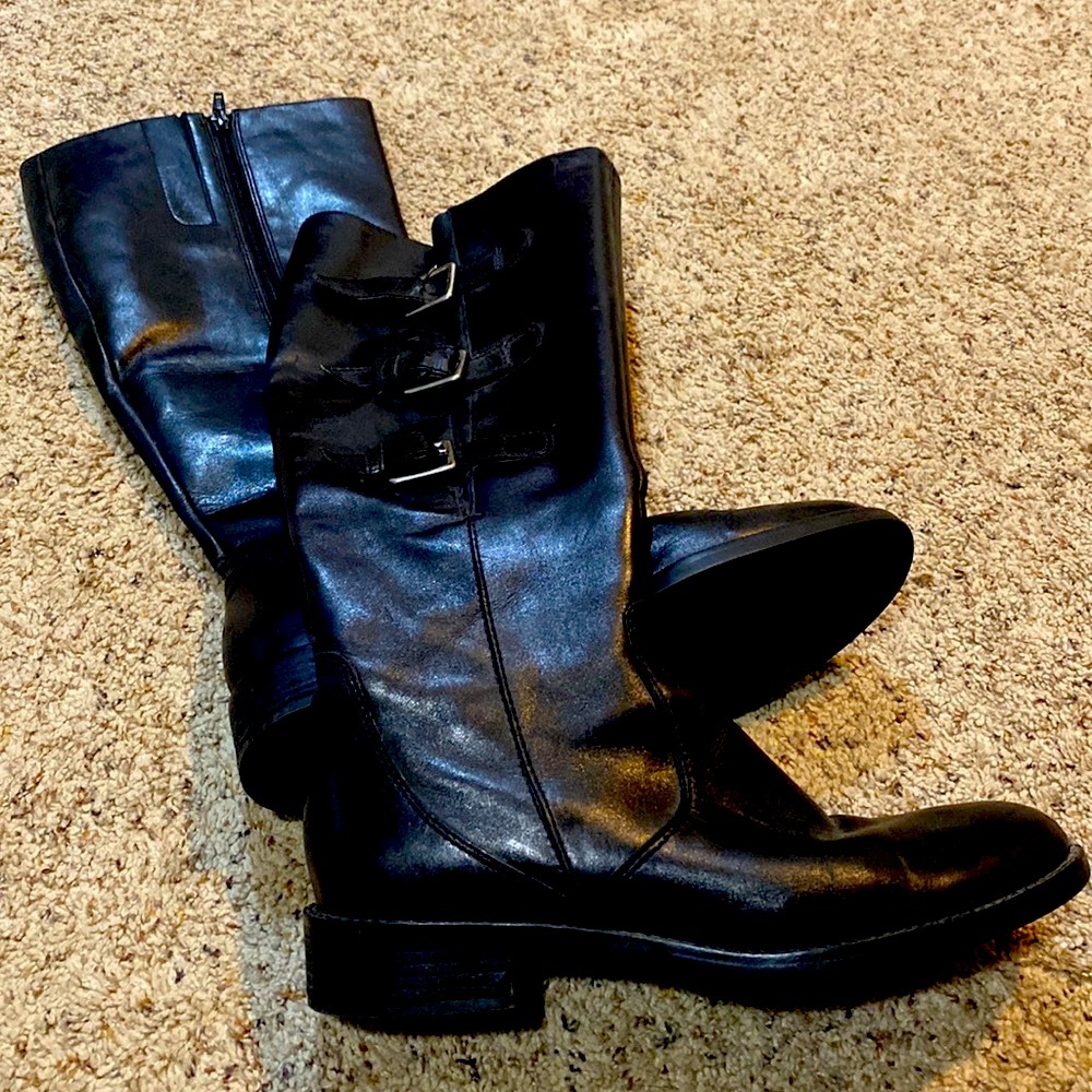 Ecco tall black leather boots